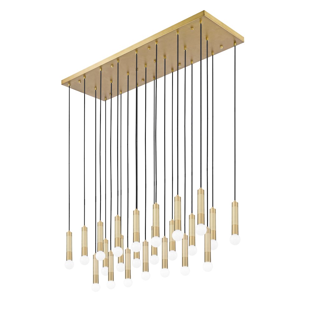 Z-Lite Stari 23 Light Linear Chandelier in Modern Gold color, Steel frame. Picture 5