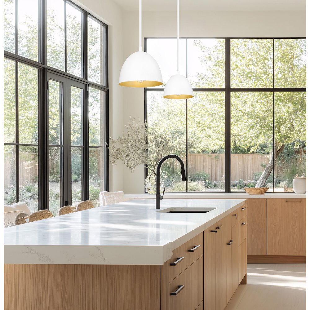 Z-Lite 1 Light Pendant, Matte White. Picture 6