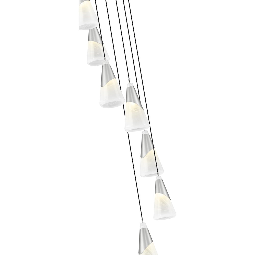 Z-Lite Aimie 7 Light Chandelier, Brushed Nickel. Picture 4