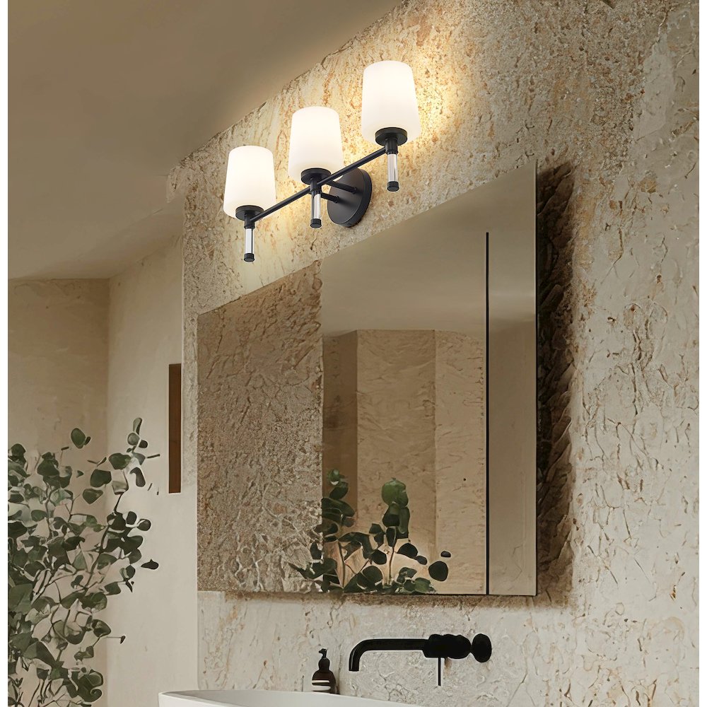 Z-Lite 3 Light Vanity, Matte Black. Picture 6