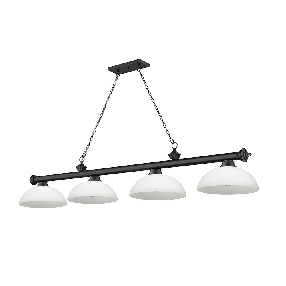 Z-Lite Cordon 4 Light Billiard, Steel Frame, Matte Opal Shade Color. Picture 5