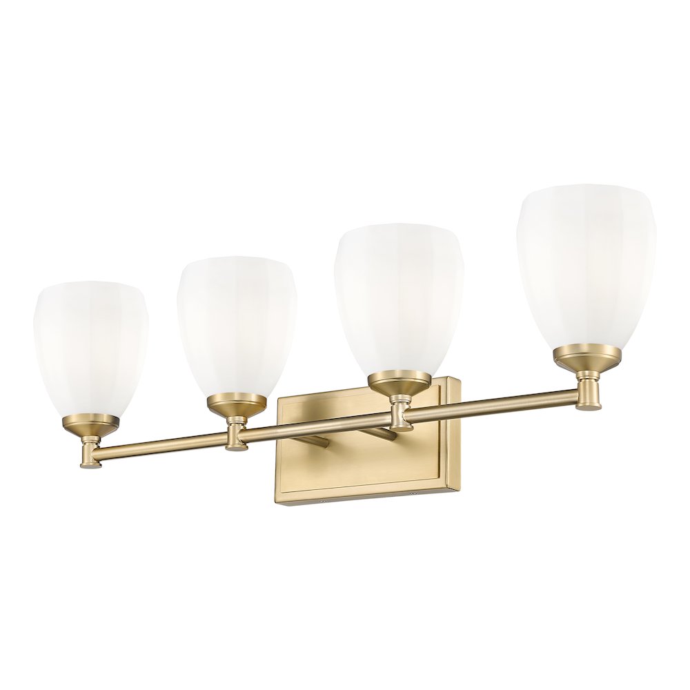 Z-Lite Oren 4 Light Vanity in Modern Gold color, Steel frame. Picture 3