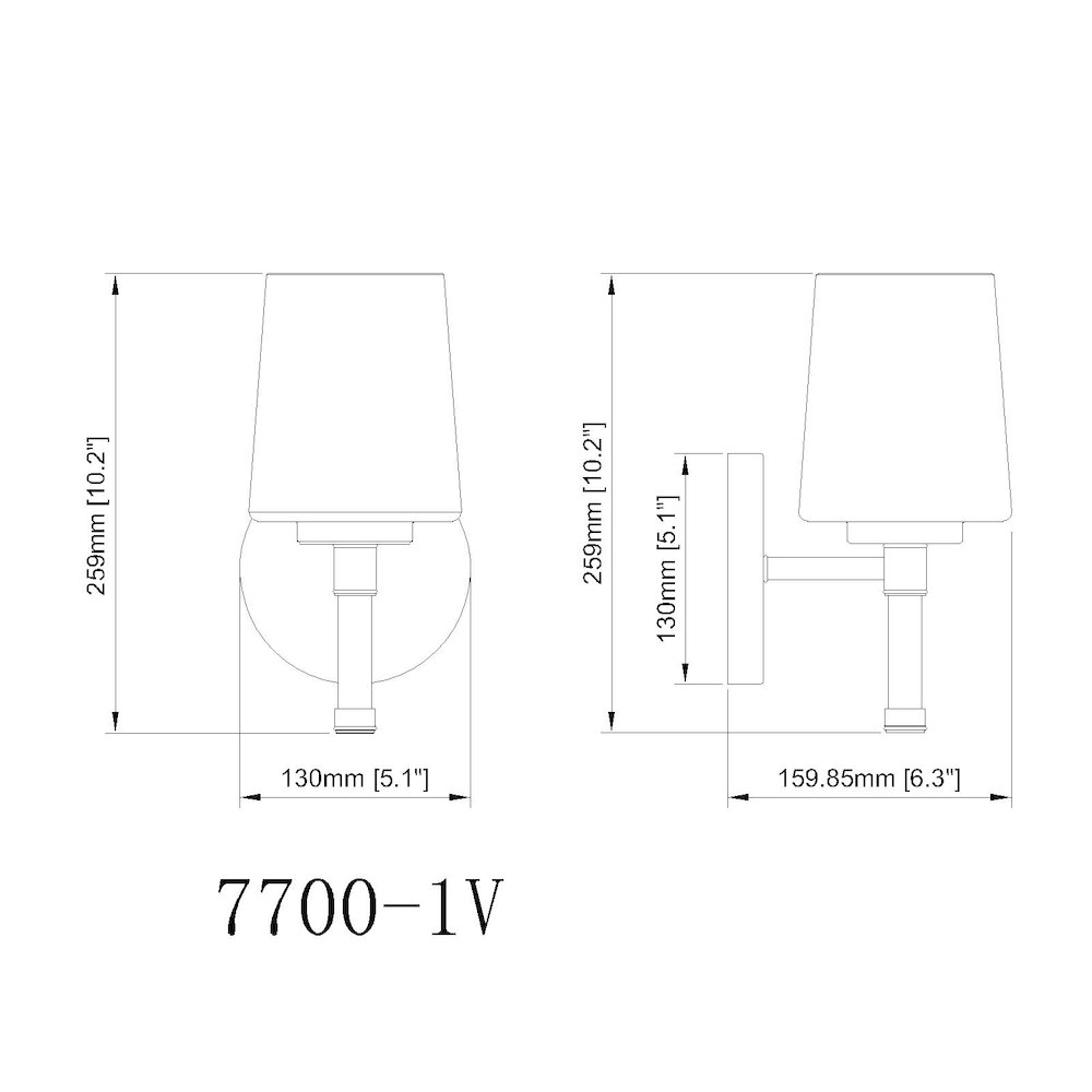 Z-Lite 1 Light Vanity, Matte Black. Picture 8