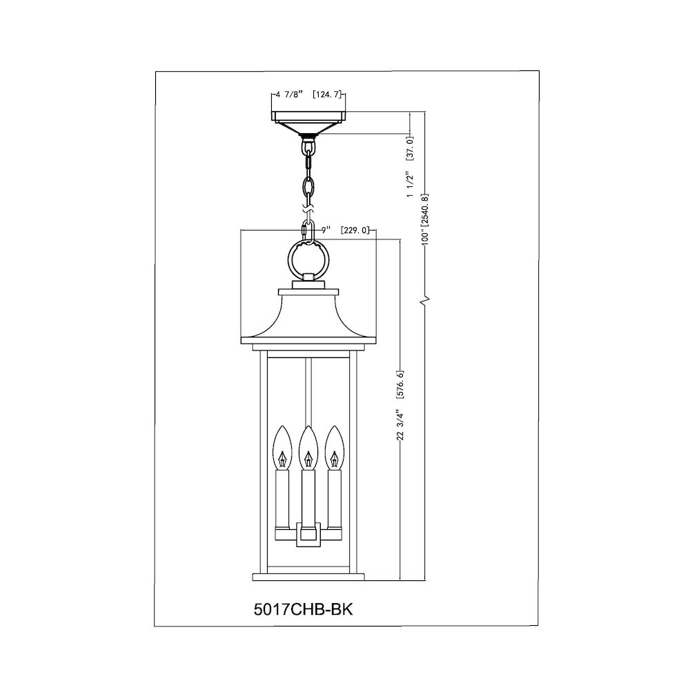 Z-Lite 4 Light Outdoor Chain Mount Ceiling Fixture. Picture 8