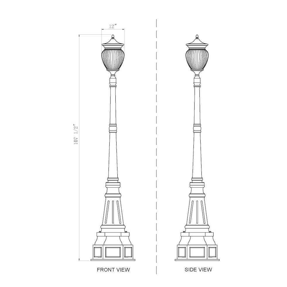 Z-Lite 4 Light Outdoor Post Mounted Fixture. Picture 8