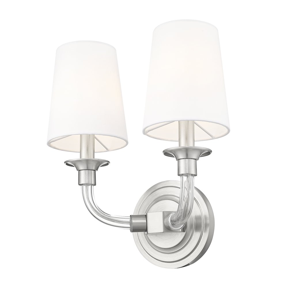 Z-Lite Katerina 2 Light Wall Sconce in Brushed Nickel Frame Finish. Picture 2