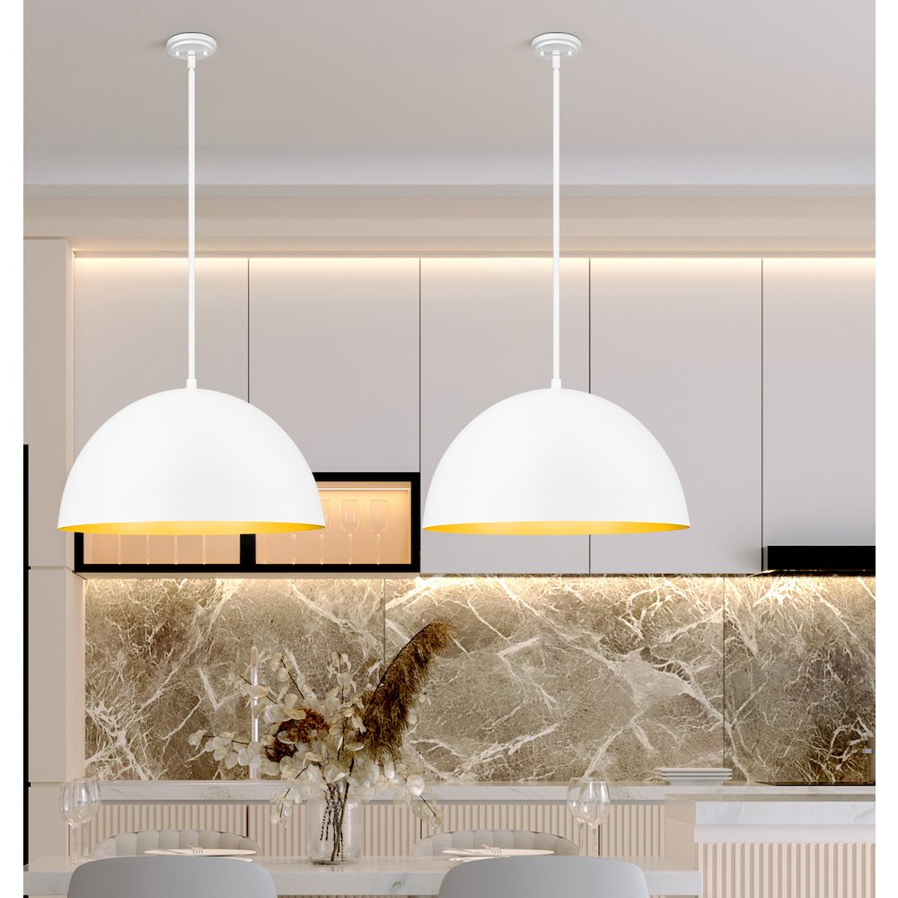 Z-Lite 3 Light Pendant, Matte White. Picture 5