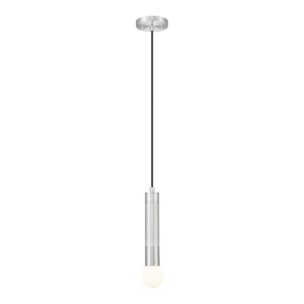 Z-Lite Stari 1 Light Pendant in Brushed Nickel color, Steel frame. Picture 1