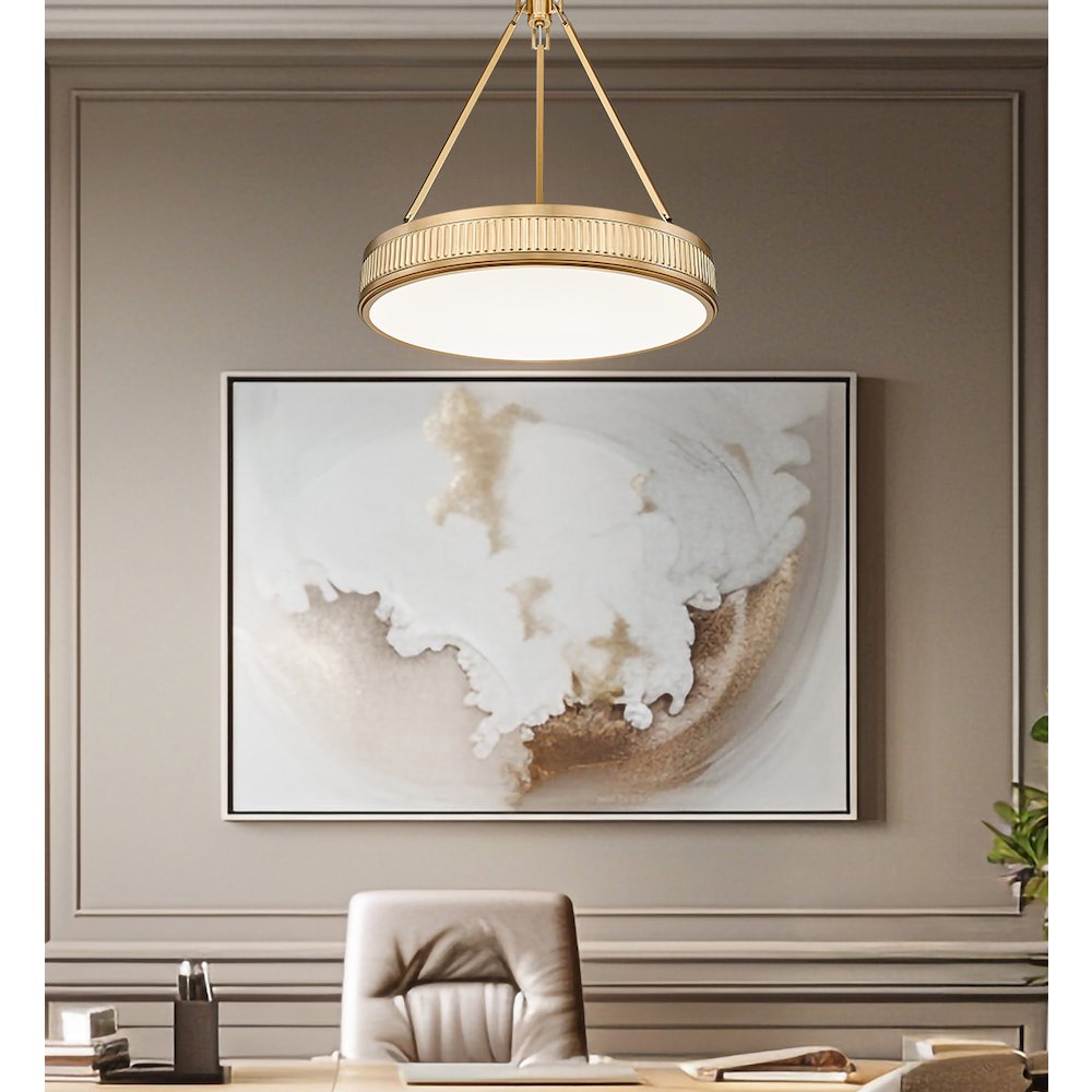 Z-Lite 3 Light Pendant, Modern Gold. Picture 5