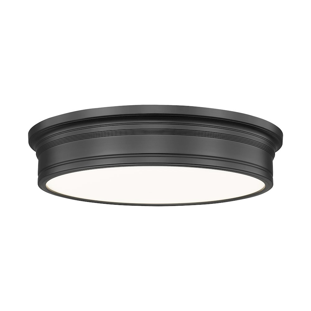 Z-Lite 1 Light Flush Mount, Matte Black. Picture 1