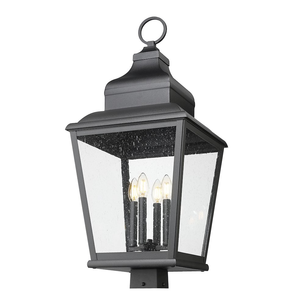 Z-Lite 4 Light Outdoor Post Mount Fixture, Sand Black. Picture 3