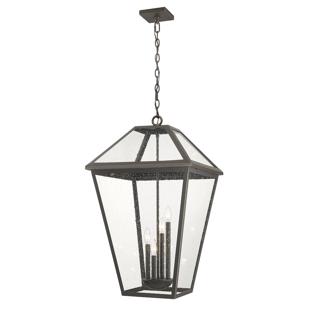 Z-Lite Talbot 4 Light Outdoor Chain Mount Ceiling Fixture, Oil Rubbed Bronze. Picture 1