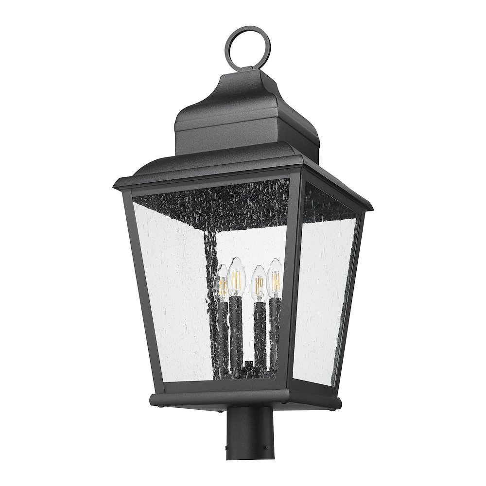 Z-Lite 4 Light Outdoor Post Mount Fixture, Sand Black. Picture 5