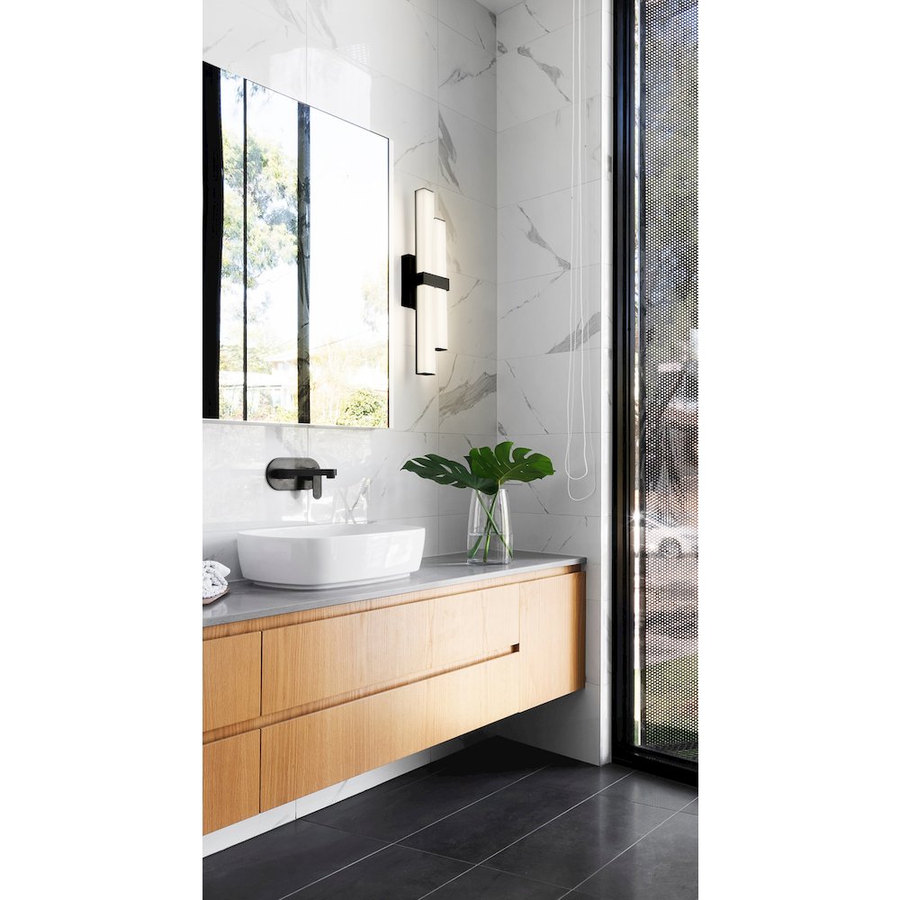 Z-Lite Zane 2 Light Vanity in Matte Black Frame Finish. Picture 7