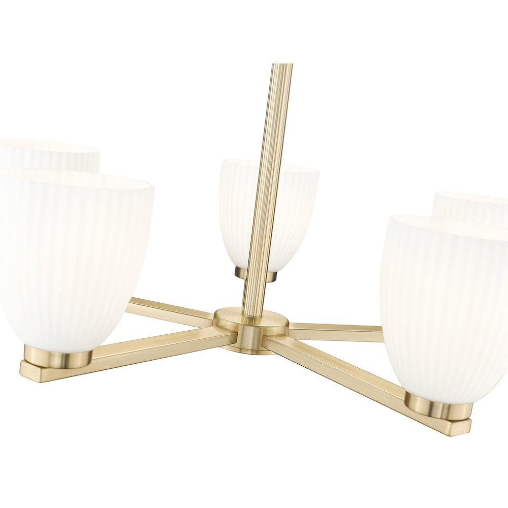 Z-Lite Naya 5 Light Chandelier in Modern Gold color, Steel frame. Picture 4