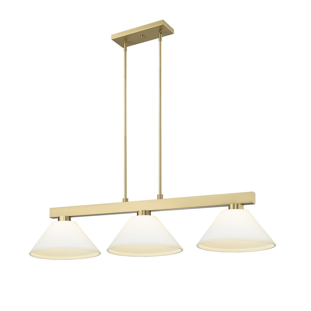 Z-Lite Cobalt 3 Light Billiard, Steel Frame, Matte Opal Shade Color. Picture 1