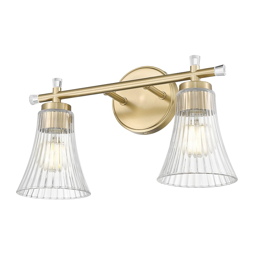 Z-Lite Belle 2 Light Vanity in Modern Gold color, Steel frame. Picture 3