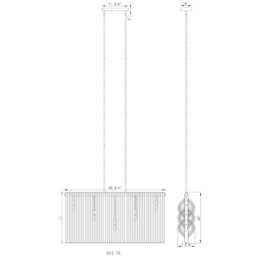 Z-Lite 5 Light Linear Chandelier. Picture 8
