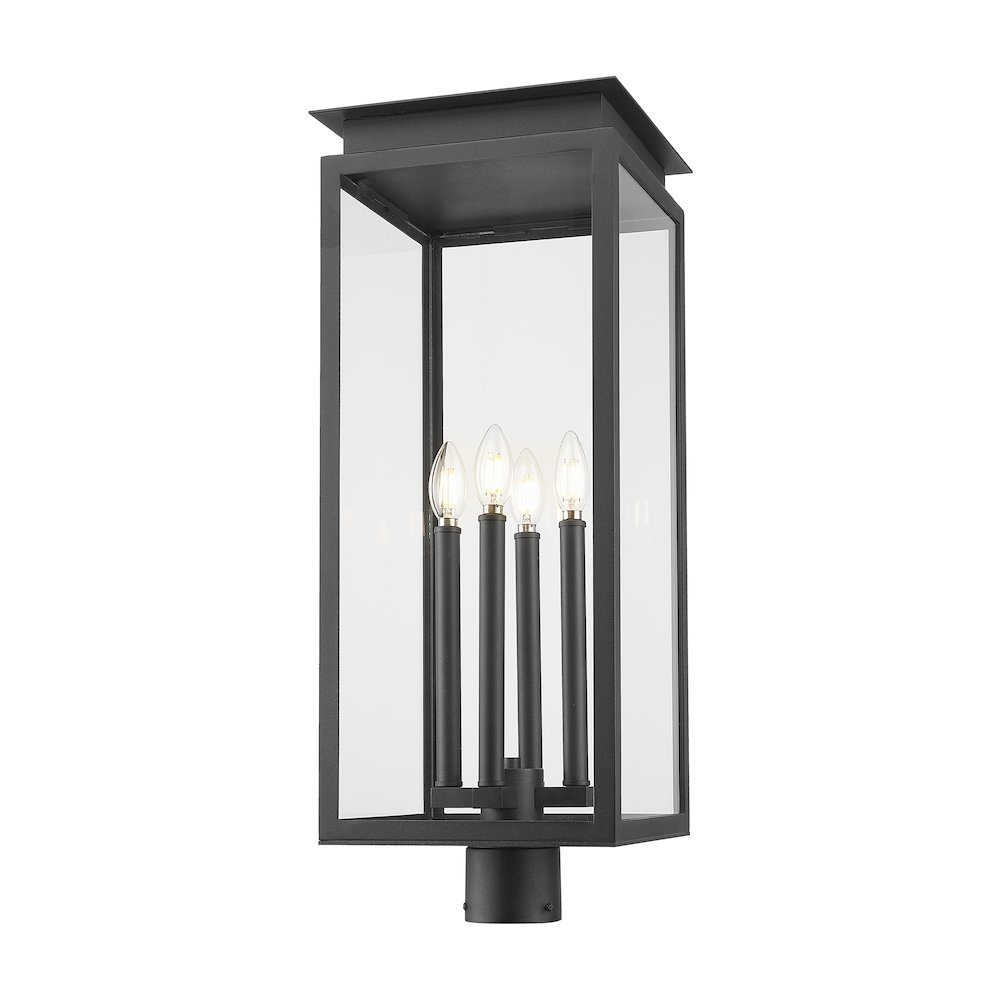Z-Lite Nova 4 Light Outdoor Post Mount Fixture, Black. Picture 2