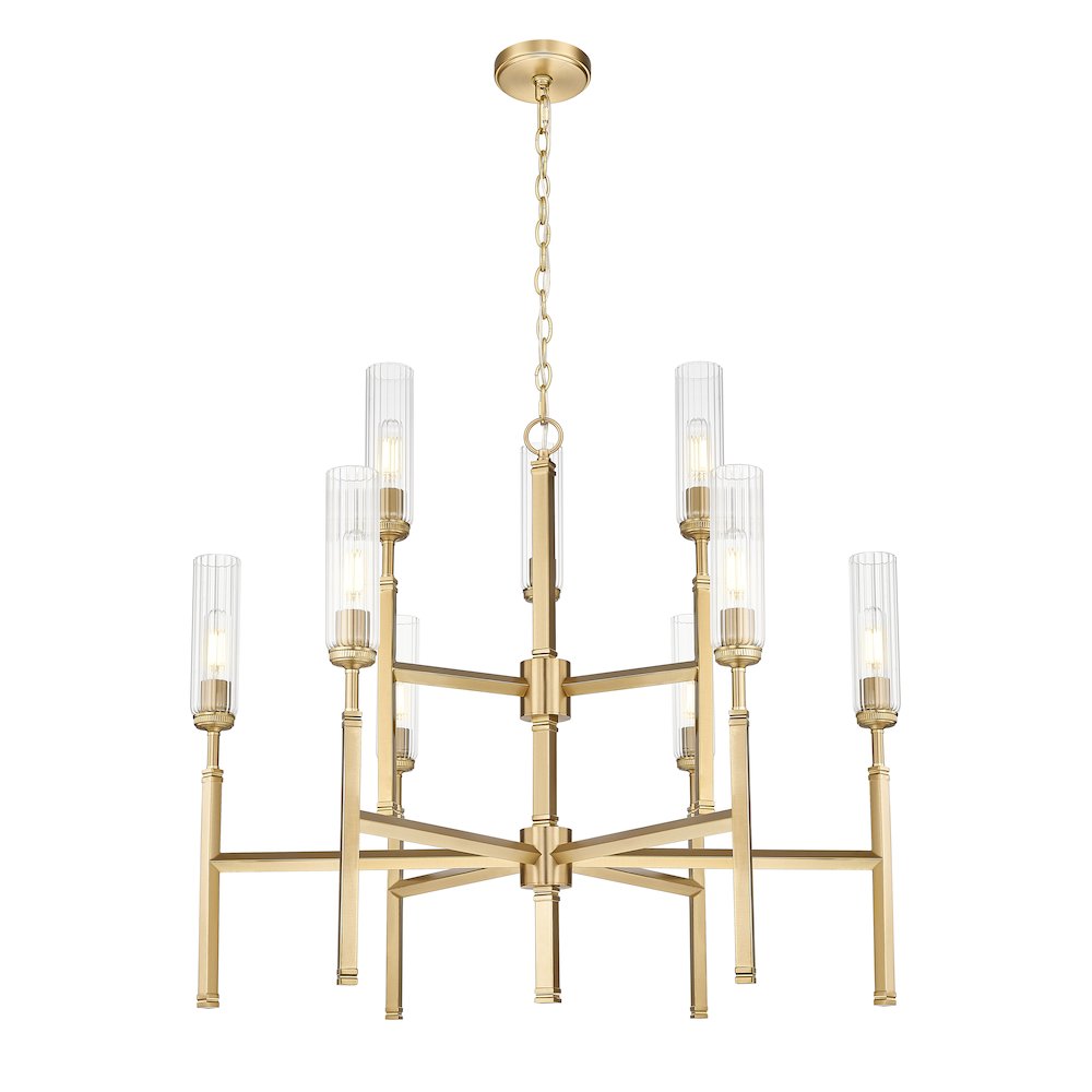 Z-Lite 9 Light Chandelier, Modern Gold. Picture 3
