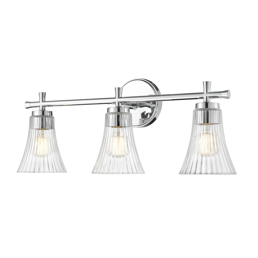 Z-Lite Belle 3 Light Vanity in Chrome color, Steel frame. Picture 1