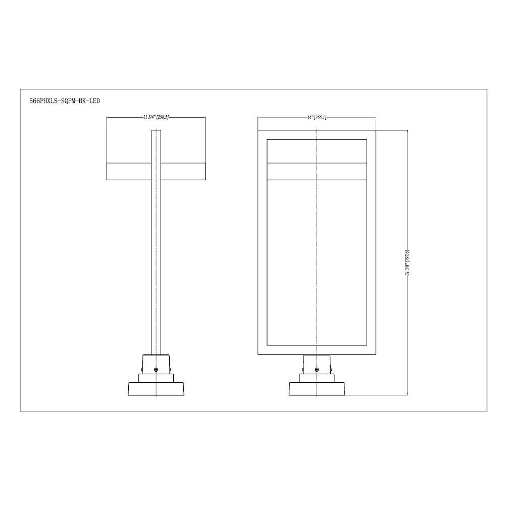 Z-Lite Luttrel 1 Light Outdoor Pier Mounted Fixture in Black Frame Finish. Picture 8