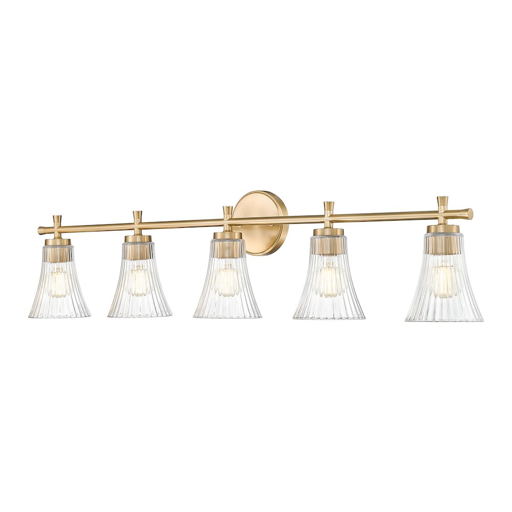 Z-Lite Belle 5 Light Vanity in Modern Gold color, Steel frame. Picture 1