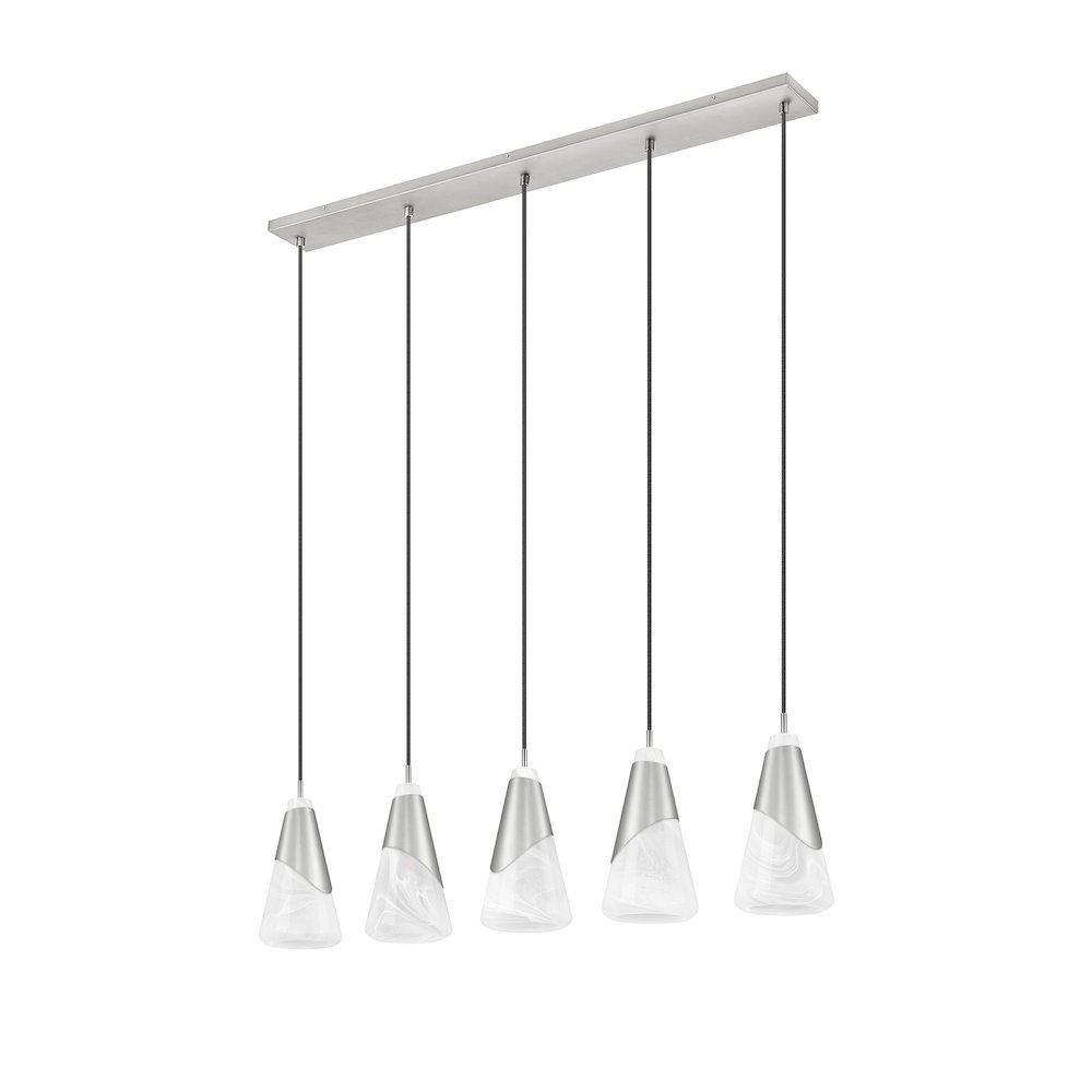Z-Lite Aimie 5 Light Linear Chandelier, Brushed Nickel. Picture 5