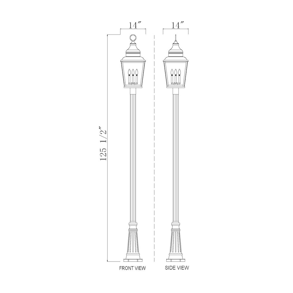 Z-Lite 4 Light Outdoor Post Mounted Fixture, Sand Black. Picture 8