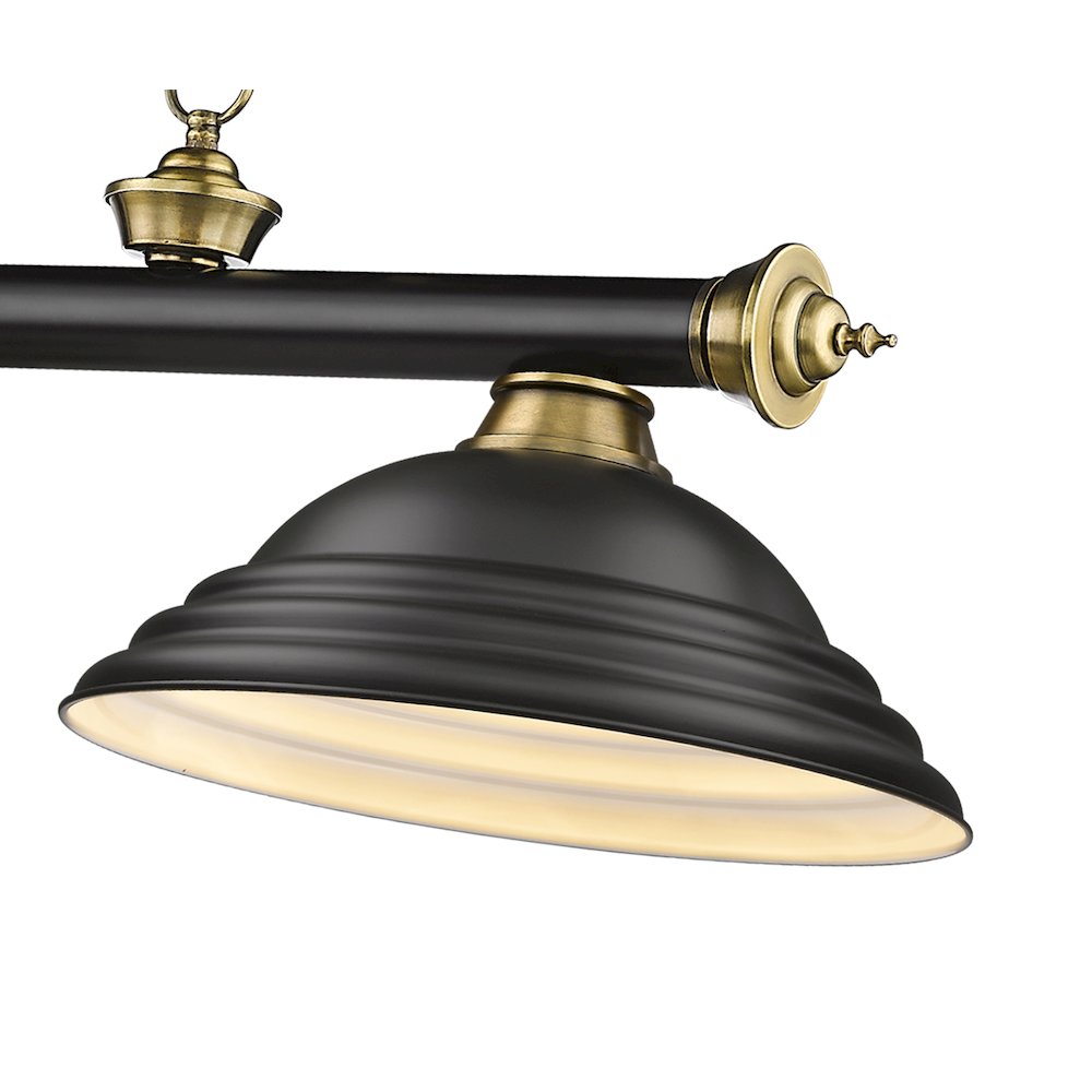 Z-Lite Cordon 3 Light Billiard, Steel Frame, Matte Black Shade Color. Picture 4