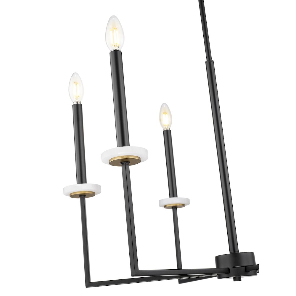 Z-Lite 6 Light Chandelier, Matte Black+Mordern Gold. Picture 4