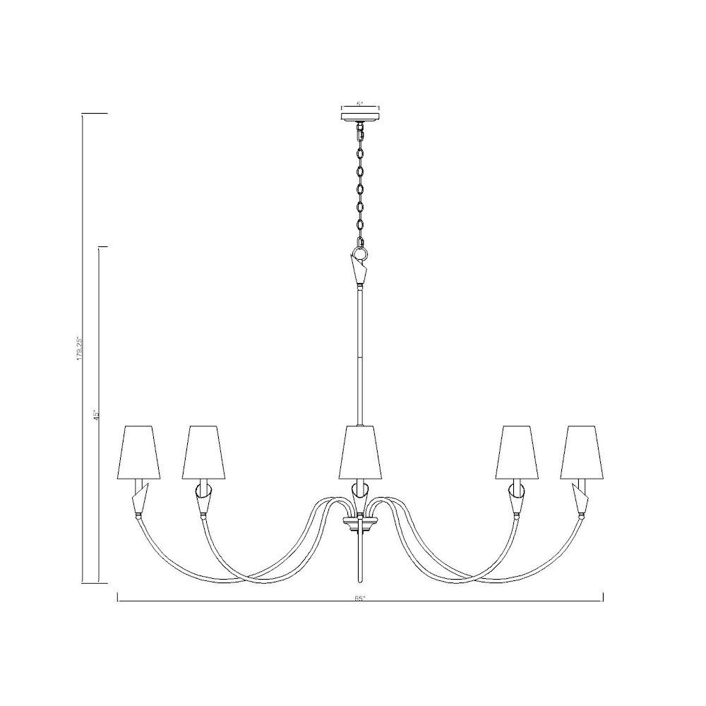 Z-Lite Claudelle 8 Light Chandelier in Matte Black color, Steel frame. Picture 8