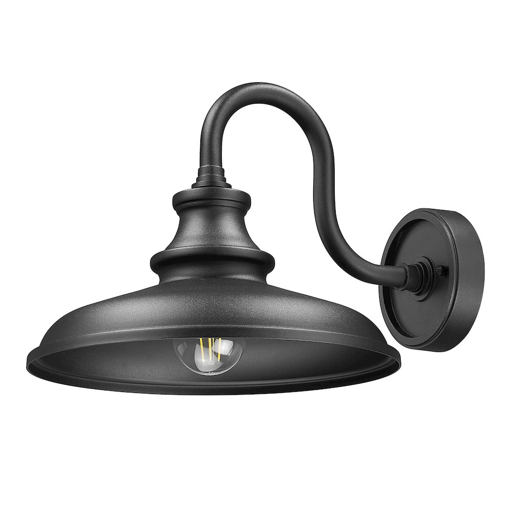 Z-Lite RLM 1 Light Outdoor Wall Light in Sand Black color, Aluminum frame. Picture 5