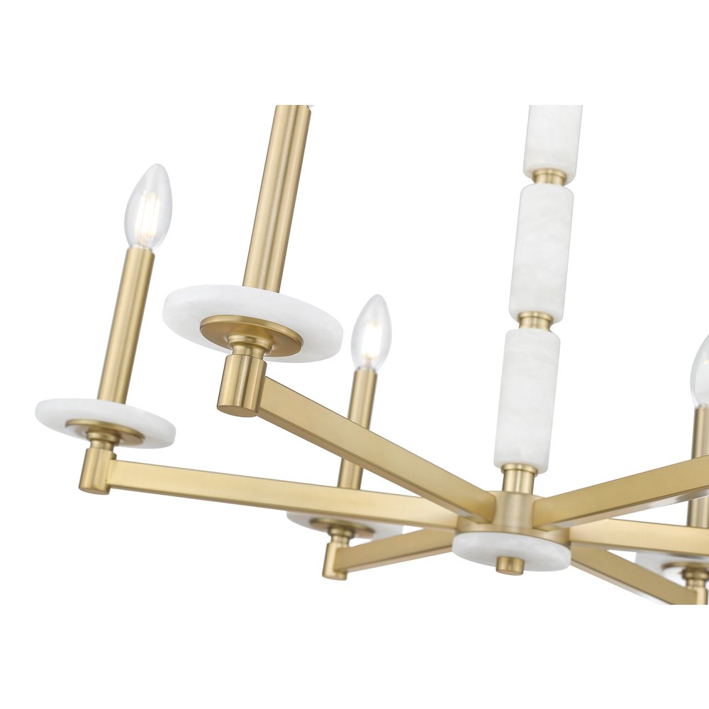 Z-Lite Kaden 6 Light Chandelier in Modern Gold color, Steel frame. Picture 4