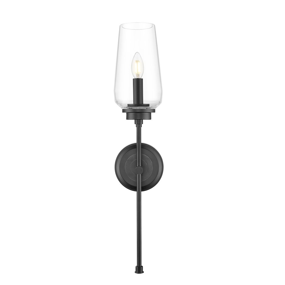 Z-Lite 1 Light Wall Sconce, Matte Black. Picture 2