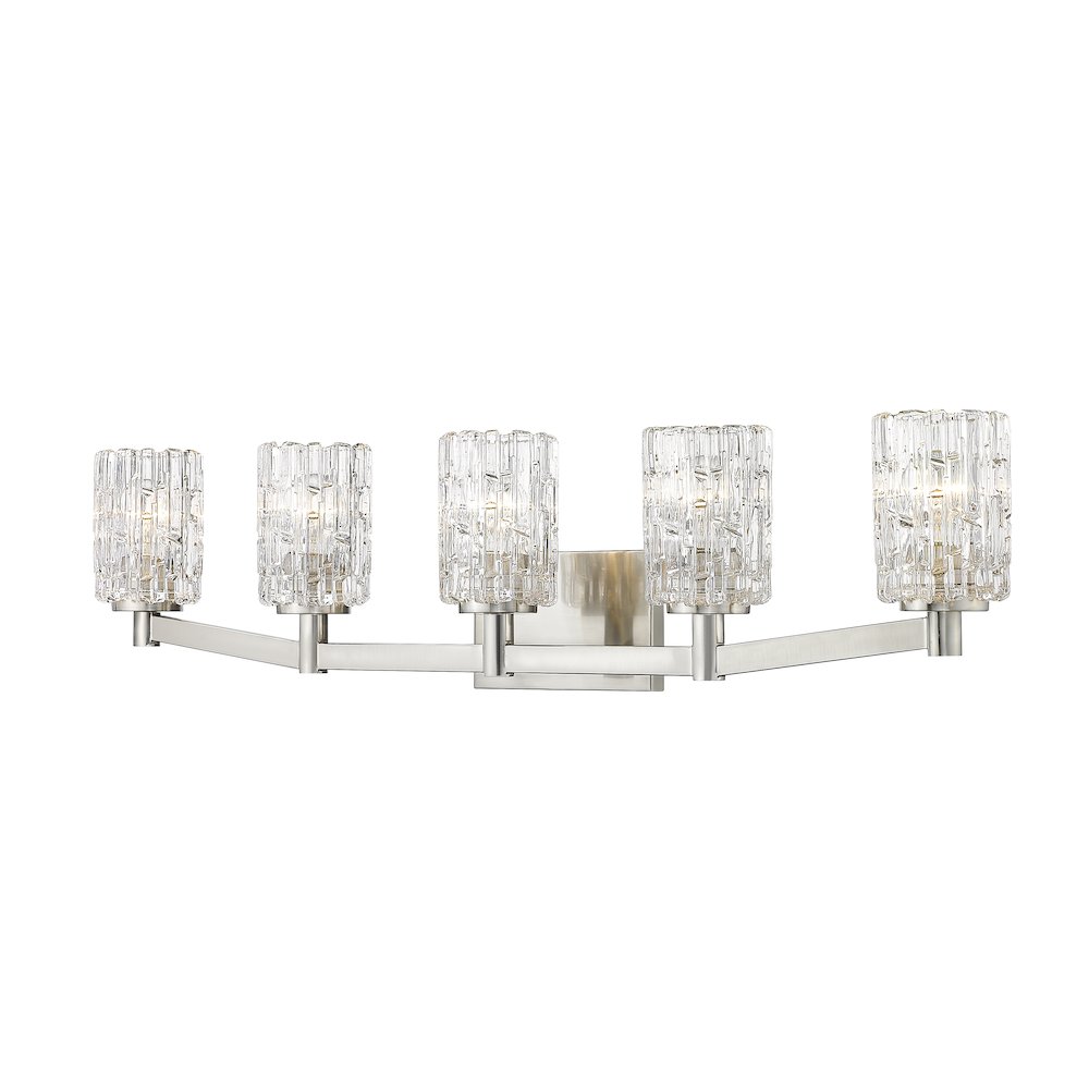 Z-Lite Aubrey 5 Light Vanity in Brushed Nickel Frame Finish. Picture 3