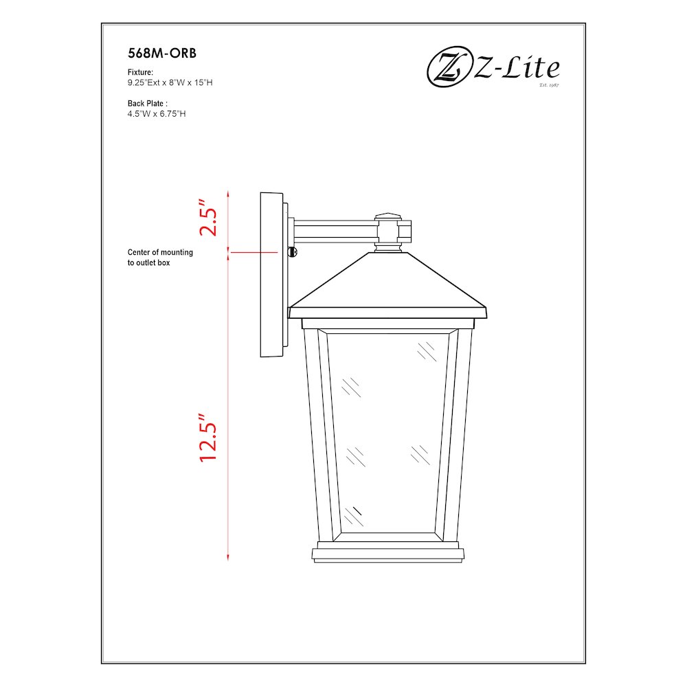 Z-Lite 2 Light Outdoor Wall Light. Picture 7