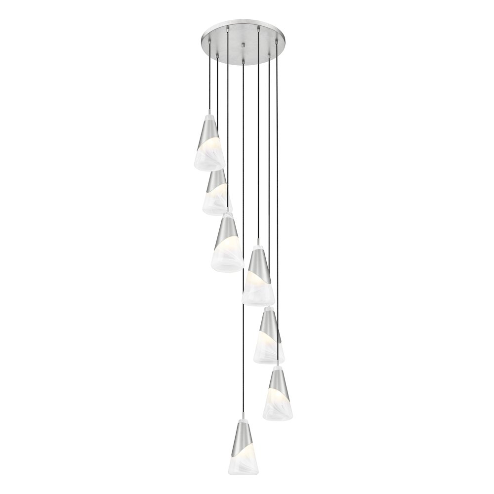 Z-Lite Aimie 7 Light Chandelier, Brushed Nickel. Picture 2