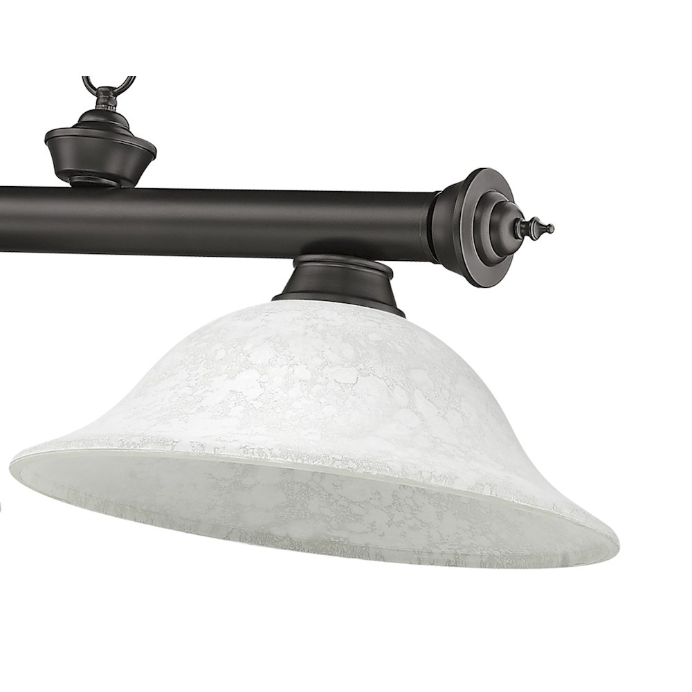 Z-Lite Cordon 3 Light Billiard, Steel Frame, White Mottle Shade Color. Picture 4