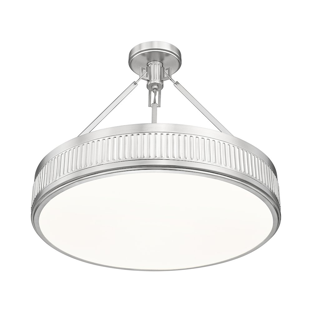 Z-Lite 3 Light Semi Flush Mount, Satin Nickel. Picture 3