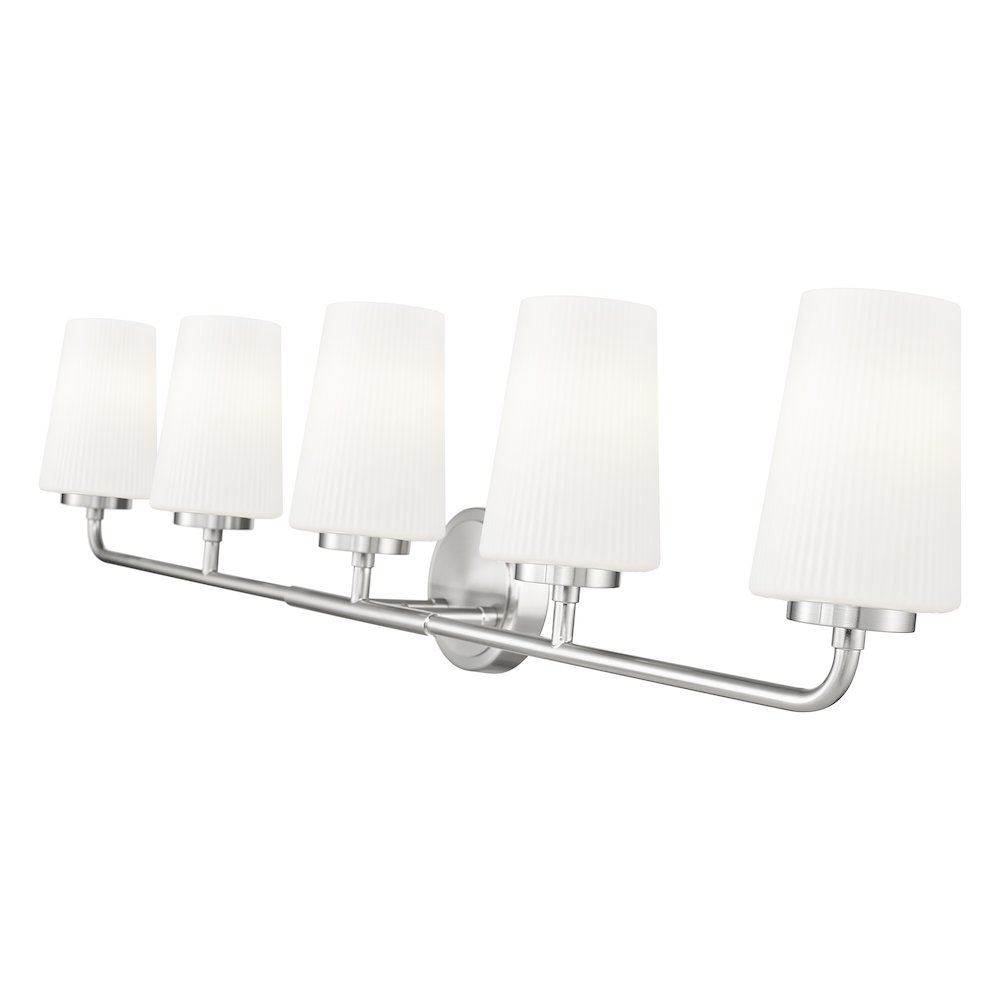 Z-Lite Montford 5 Light Vanity in Brushed Nickel color, Steel frame. Picture 4