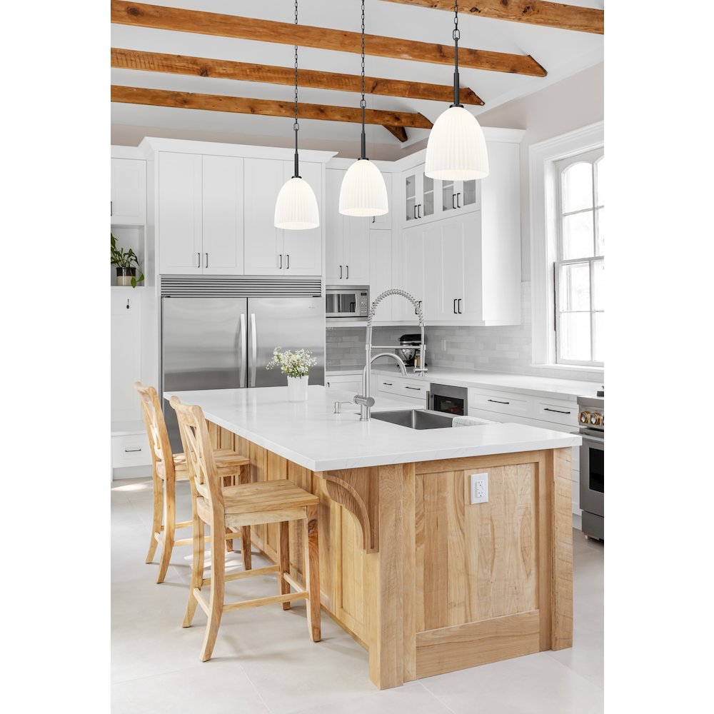Z-Lite Naya 1 Light Pendant in Matte Black color, Steel frame. Picture 7