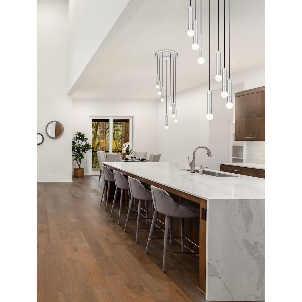 Z-Lite Stari 5 Light Chandelier in Brushed Nickel color, Steel frame. Picture 7