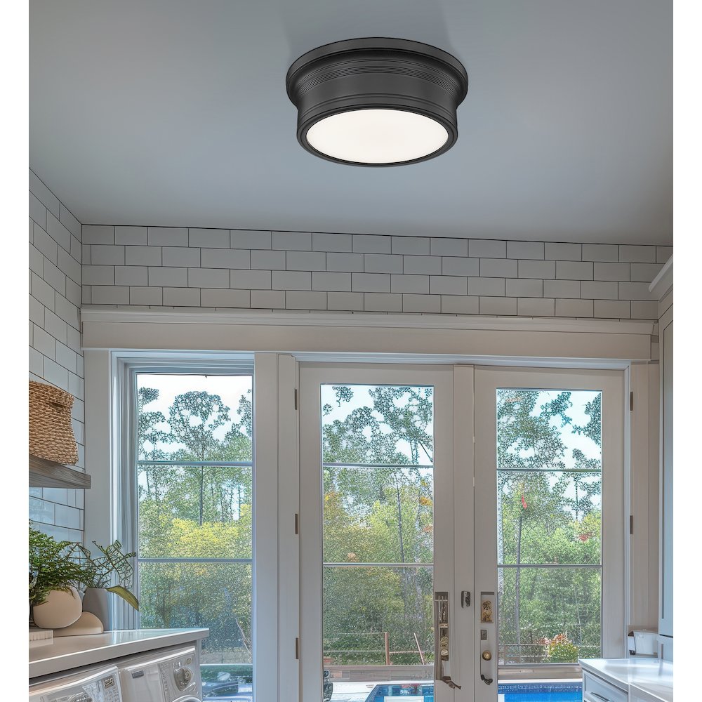 Z-Lite 1 Light Flush Mount, Matte Black. Picture 5