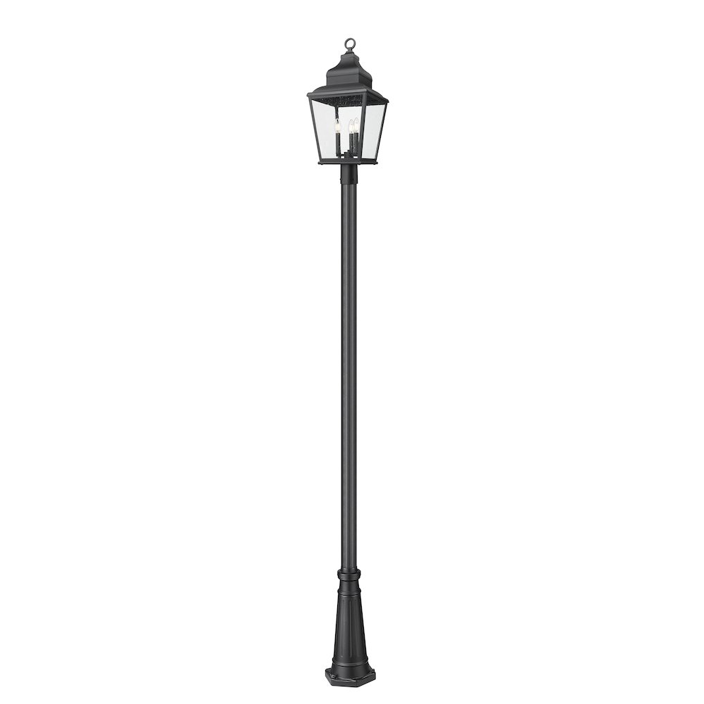 Z-Lite 3 Light Outdoor Post Mounted Fixture, Sand Black. Picture 1