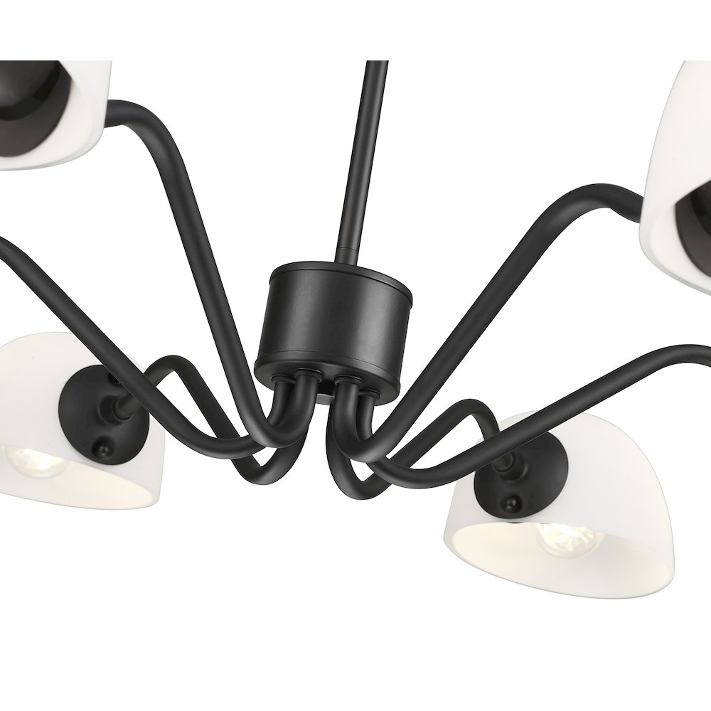 Z-Lite 6 Light Chandelier, Matte Black. Picture 4