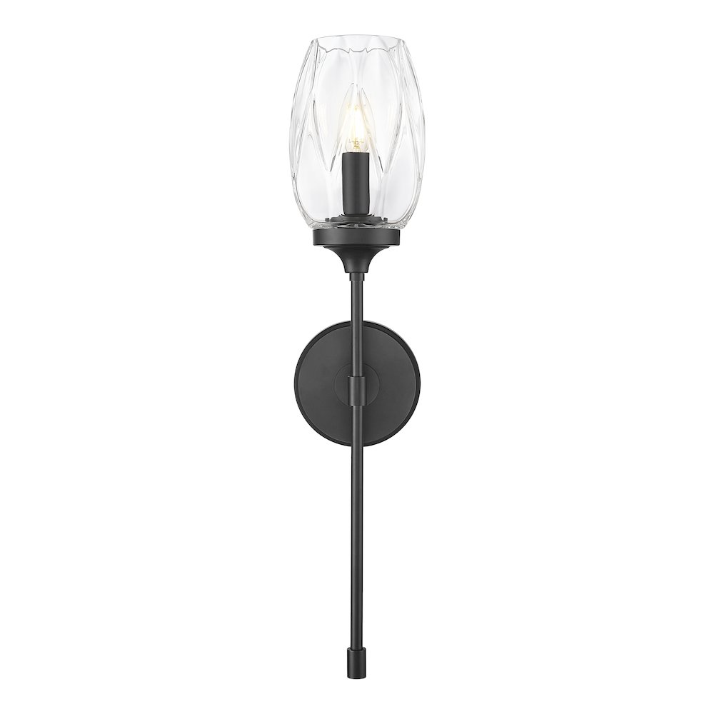 Z-Lite 1 Light Wall Sconce, Matte Black. Picture 2