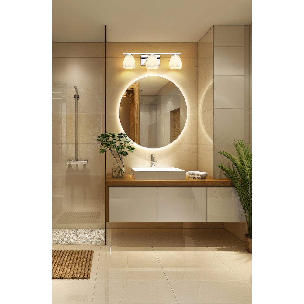 Z-Lite Naya 3 Light Vanity in Chrome color, Steel frame. Picture 6