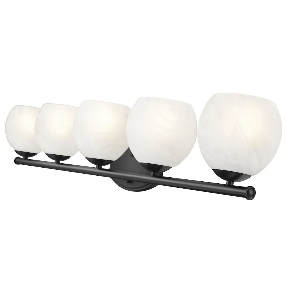 Z-Lite 5 Light Vanity, Matte Black. Picture 4