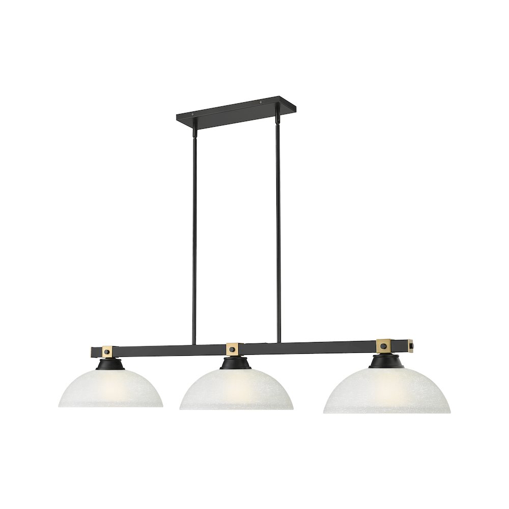 Z-Lite Bronte 3 Light Billiard, Steel Frame, White Linen Shade Color. Picture 3